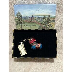 MACKENZIE-CHILDS  BABY SOCK 2011 CHRISTMAS GLASS ORNAMENT NEW ORIGINAL BOX